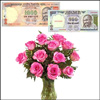 Cash Rs. 1500 + Roses with Vase - Click here to View more details about this Product